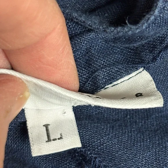 Bryn Walker Dress Linen Large Blue Long Shirt  Tunic Pockets Made in USA Lagen - Picture 11 of 16